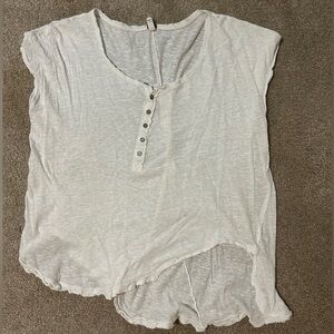 Medium White free people asymmetrical shirt